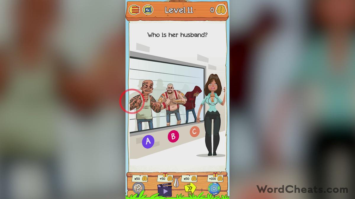 'Video thumbnail for Braindom 2 Level 11 - Who is her husband?'