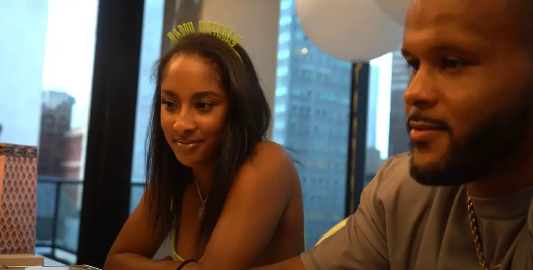 Aaron Donald and his wife to be Erica Sherman.