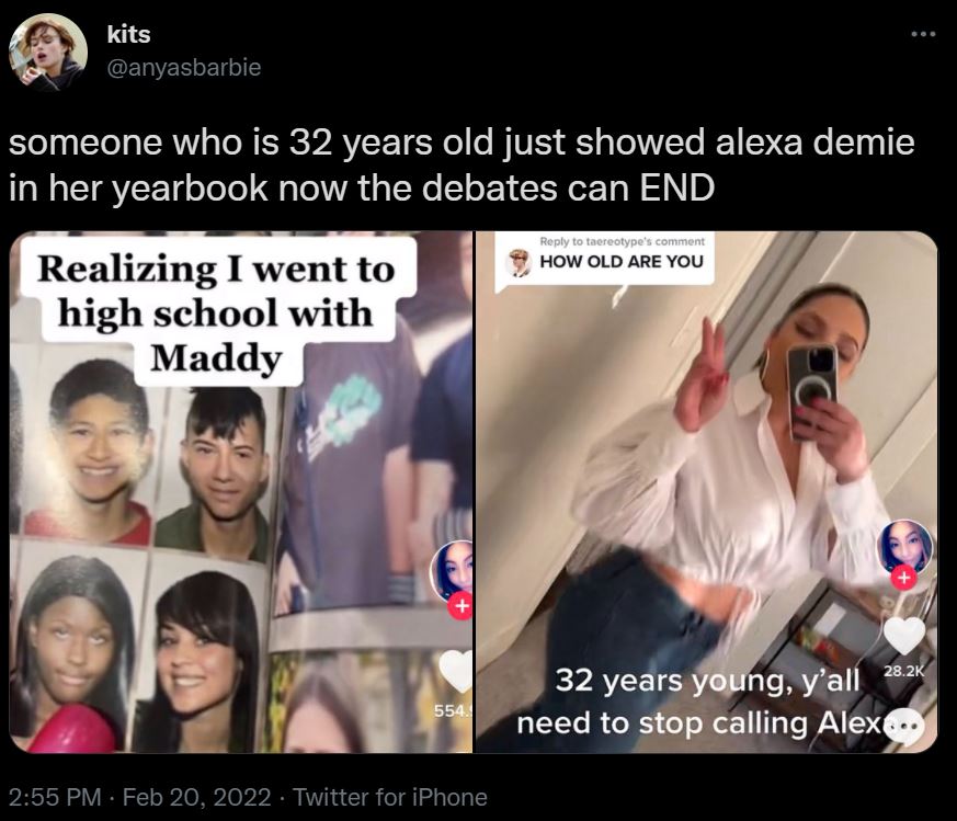Amber Lizette TikTok on Alexa Demie's age