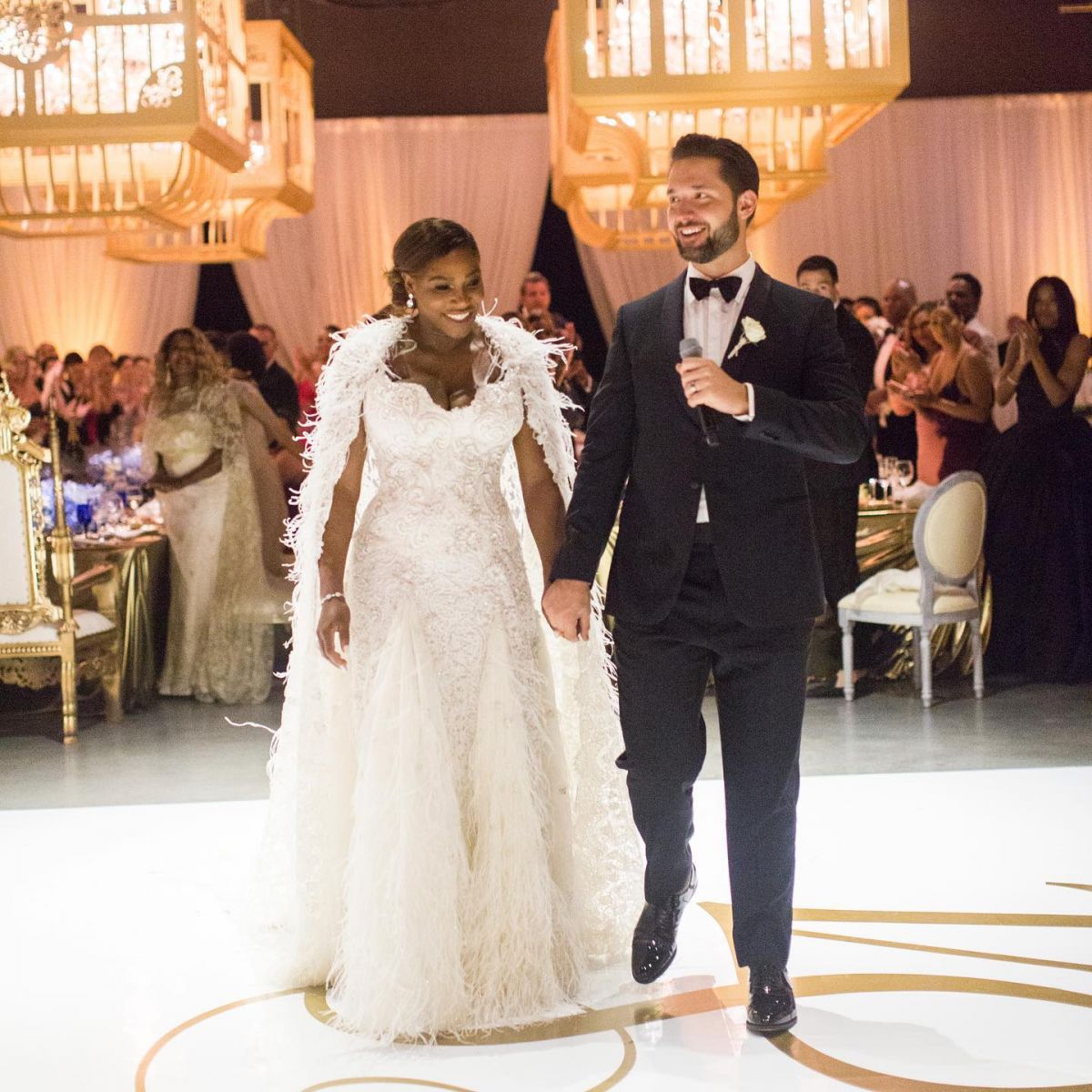 Alexis Ohanian and his wife Serena Williams photographed at their wedding.