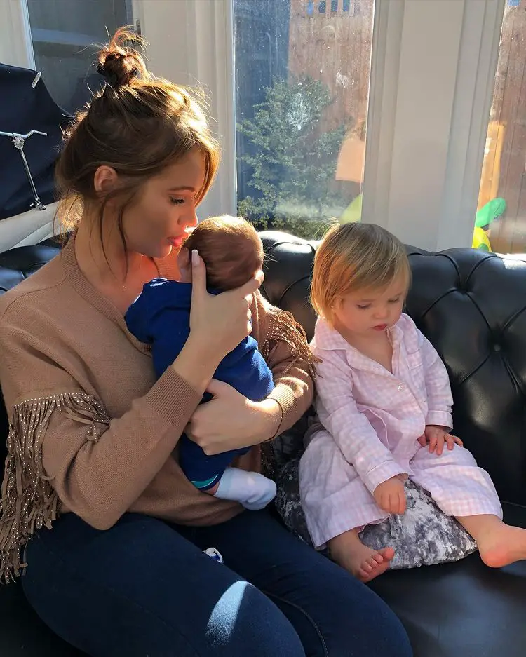 Amy Childs with her kids — son Ritchie Jr. and daughter Polly.