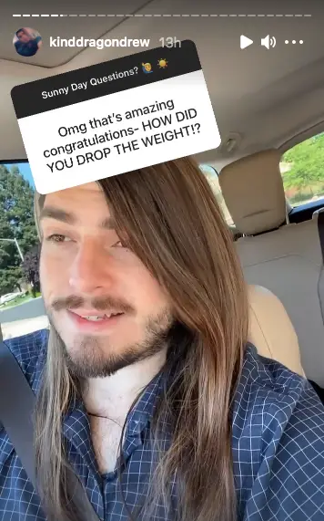 Kenton responding to a fan on his Instagram story