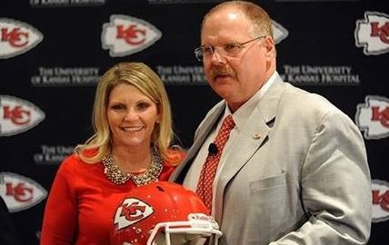 Andy Reid poses for a picture with his wife, Tammy Reid.