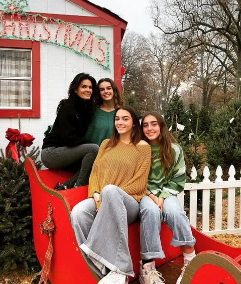 Angie Harmon with her three kids on Christmas 2021.