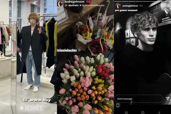 Audra Johnson's Instagram Stories where she claimed to be in a relationship with Vinnie Hacker.