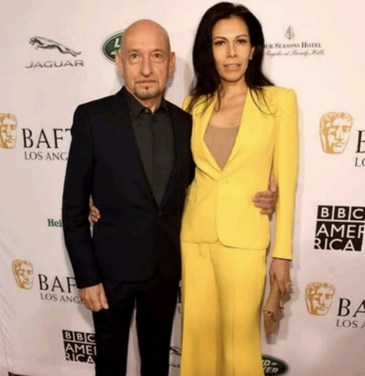 Ben Kingsley with his spouse Daniela Barbosa de Carneiro.