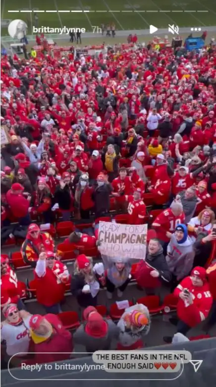 Fans showing support for Patrick Mahomes' fiancee Brittany Matthews.