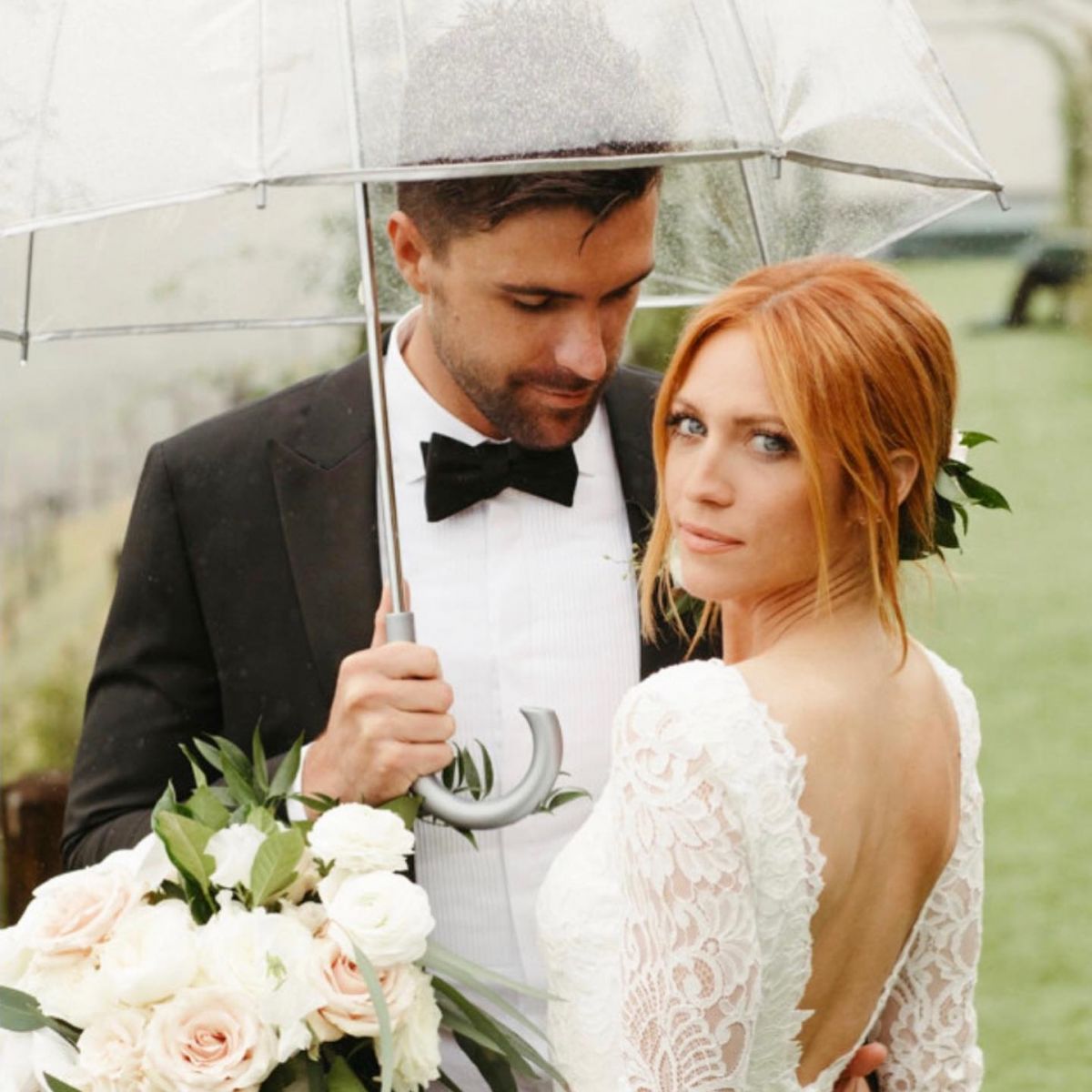Brittany Snow with her husband Tyler Stanaland on their wedding day.