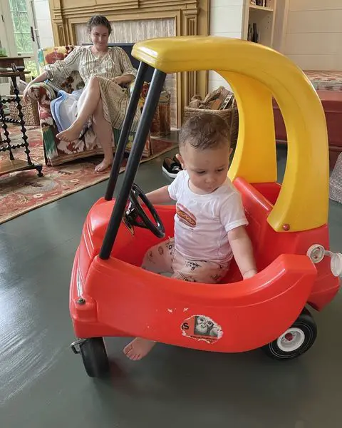 Candice Bergen handed her grandson down the same toy car her daughter, Chloe Malle, played with when she was two.