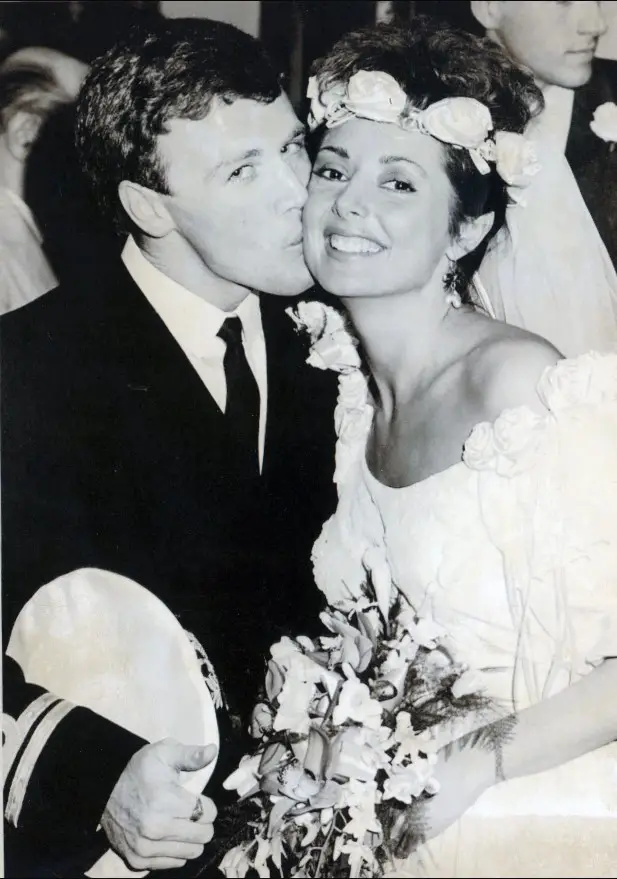Carol Vorderman with ex husband Christopher Mather on their wedding day.