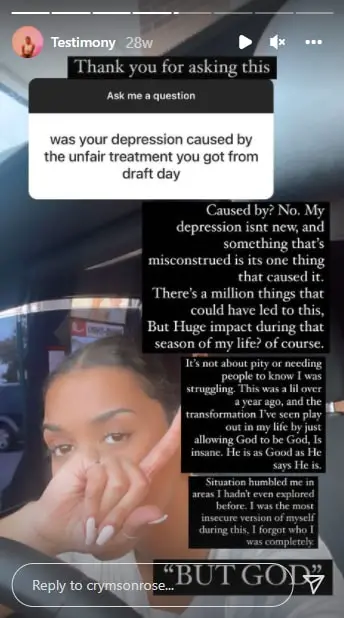 CeeDee's girlfriend Crymson Rose's Instagram story.