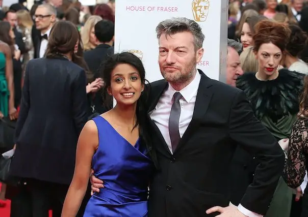 Charlie Brooker with his wife Konnie Huq.