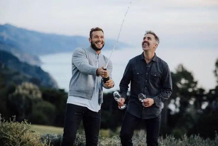 Colton Underwood with partner Jordan C. Brown during their engagement