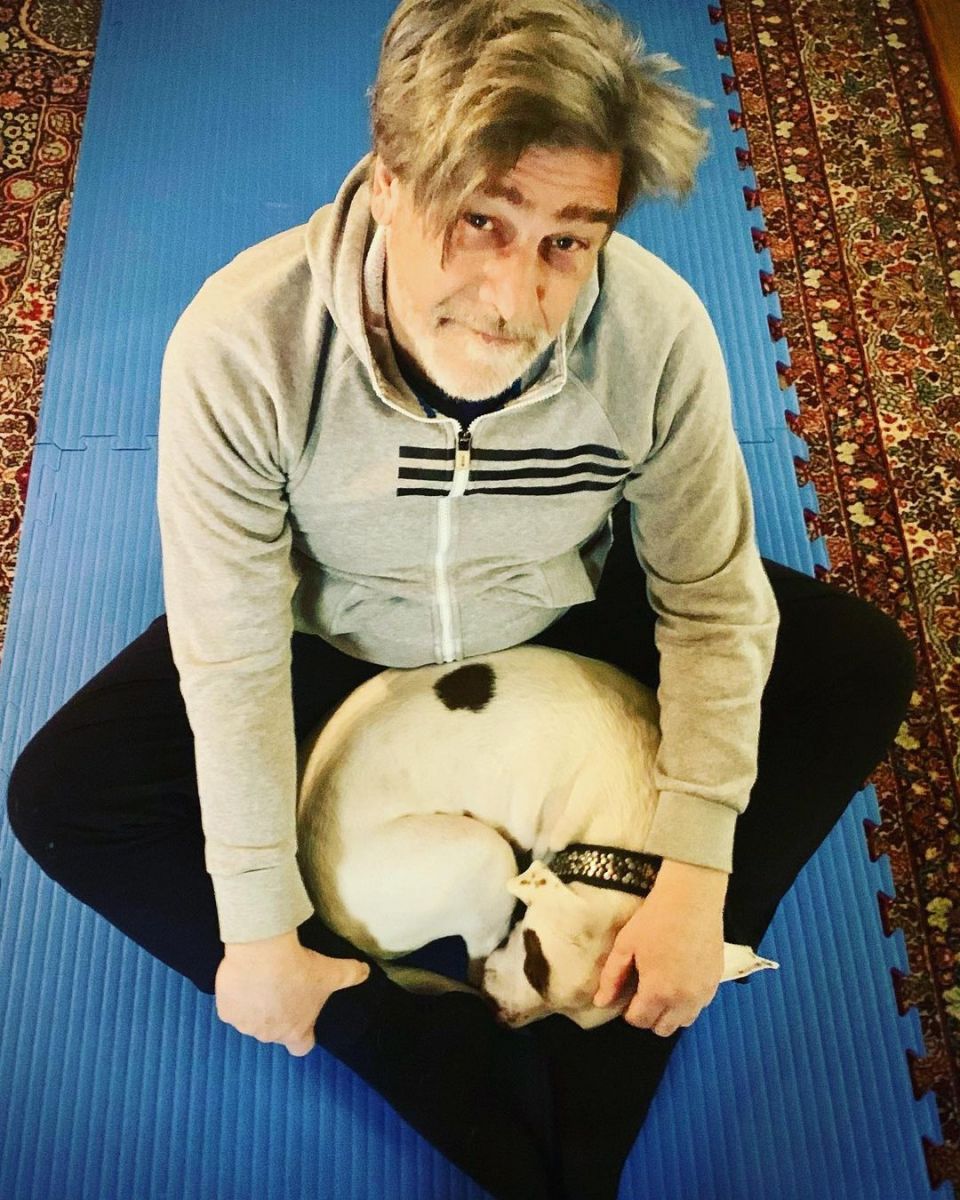 A picture of Connie Nielsen's former partner Fabio Sartor with his pet.
