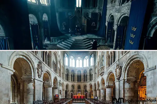 Castle of Camelot was filmed inside St Bartholomew-the-Great-Church in Barbican in series Cursed