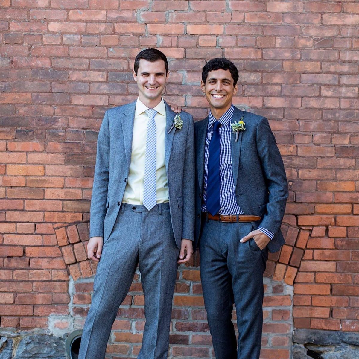 Dan Freeman of DannyLovesPasta with his husband Steven Wengrovitz on their wedding day.