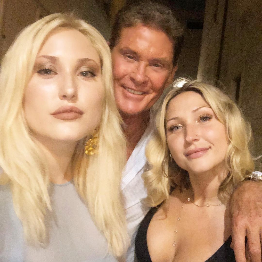 David Hasselhoff with his two children, Taylor and Hayley. 
