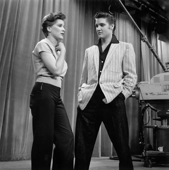 Debra Paget, who is private now, with Elvis Presley in June 1956.