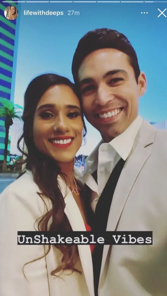 Deepti Vempati and Salvador Perez at ‘Love Is Blind’ event in Las Vegas.
