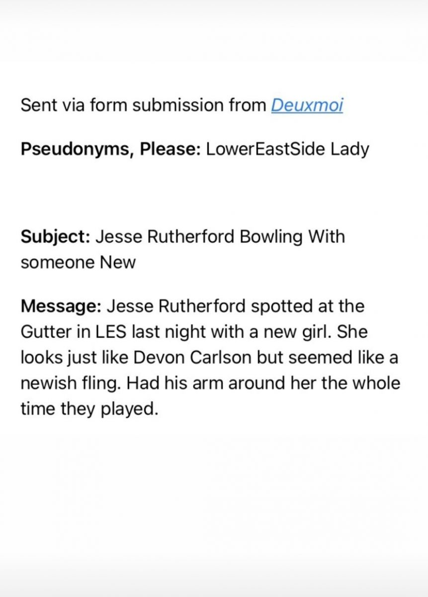 Deux Moi's Instagram Story suggests Jesse Rutherford has a new girlfriend.