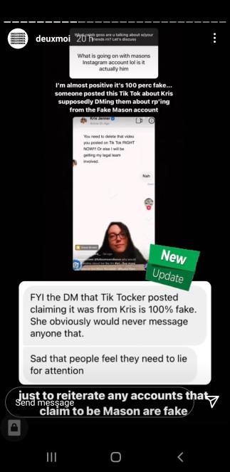 Deuxmoi's Instagram story 
