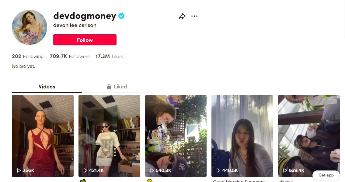 Devon Lee Carlson's TikTok bio fueled the break up rumors.