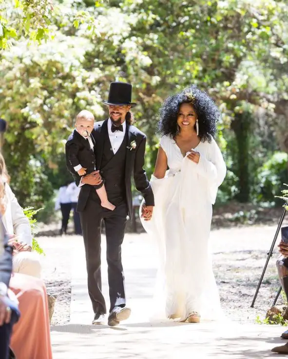 Diana Ross with son Ross Arne Naess and grandson