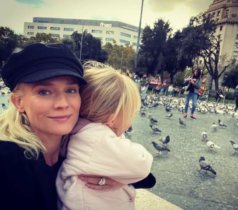Diane Kruger with her daughter, whose face she is yet to reveal.