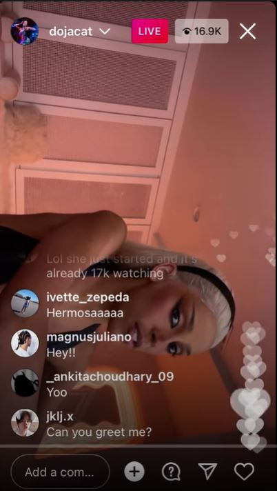 Doja Cat Instagram Live
