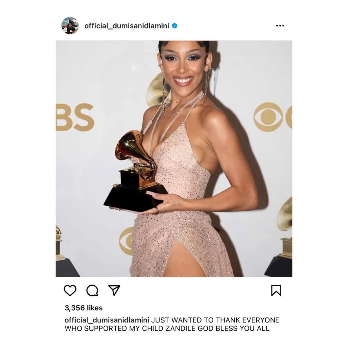 Doja Cat's father Dumisani Dlamini made a congratulatory post after her Grammys win, but their bad relationship made her fans angry about the post