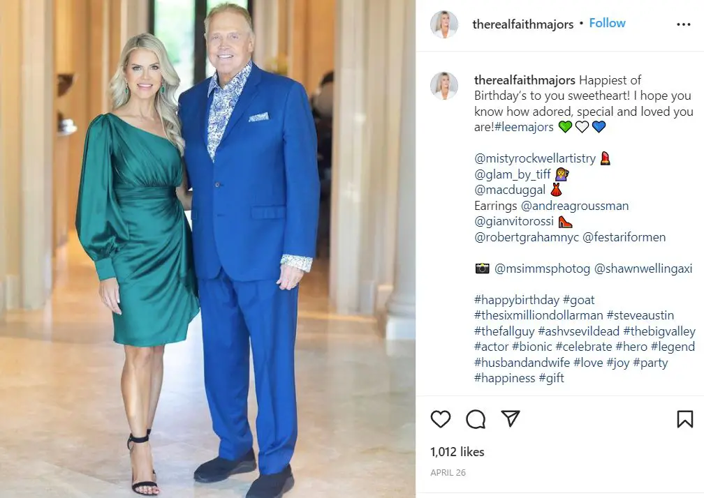 Faith Majors wishing her husband a happy 82nd birthday