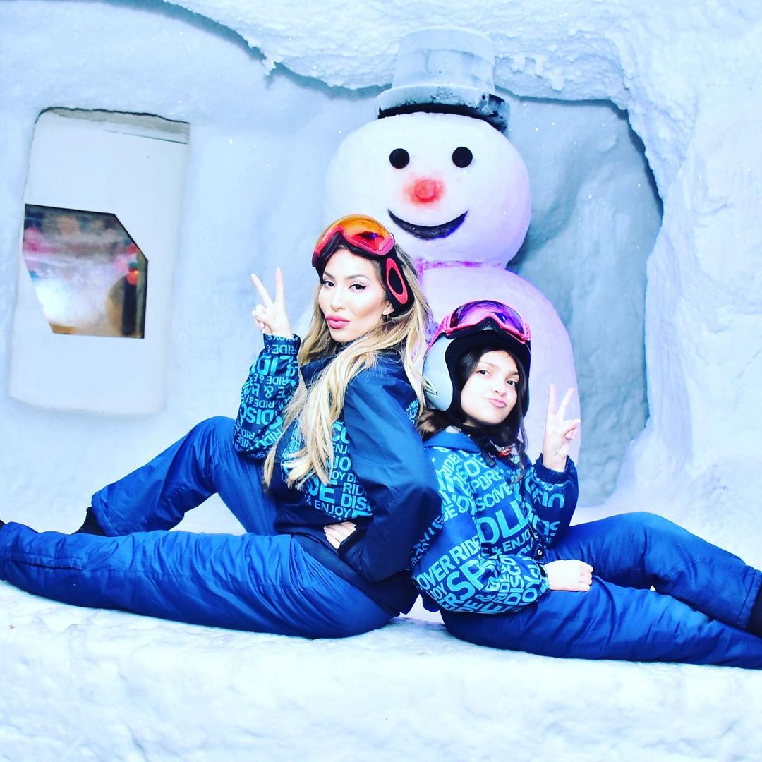 Farrah Abraham with her daughter, Sophia, in Ski Dubai.