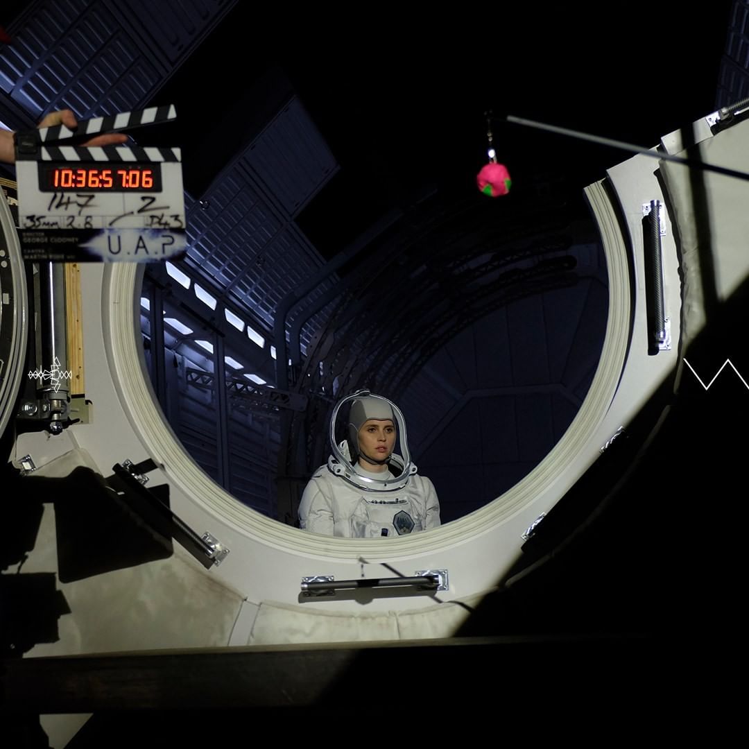 Felicity Jones in the set ofÂ Midnight Sky.