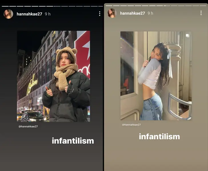 Hannah Kae's IG stories onÂ infantilization