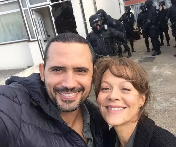 Helen McCrory on the set of 'Fearless' with co-star Dhaffer L'Abidine