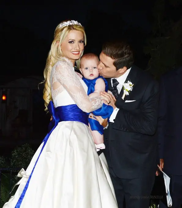 Holly Madison, Pasquale Rotella, and their daughter Rainbow at the grand wedding.
