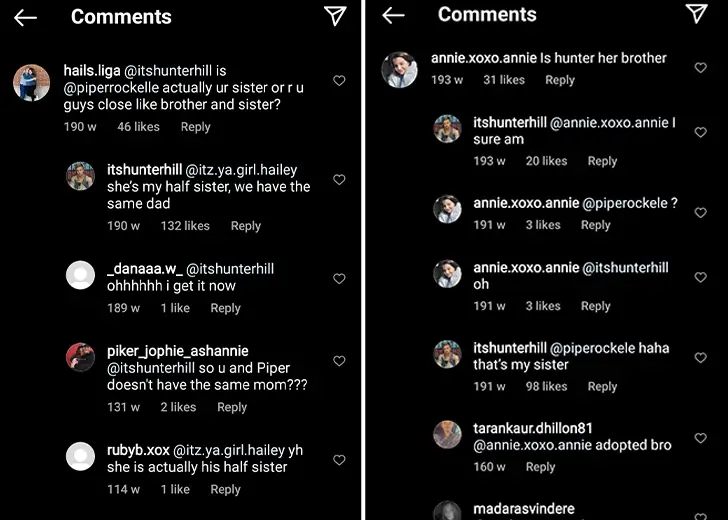 Hunter Hill confirmed he and Piper Rockelle wereÃƒÆ’Ã¢â‚¬Å¡Ãƒâ€šÃ‚Â siblings.