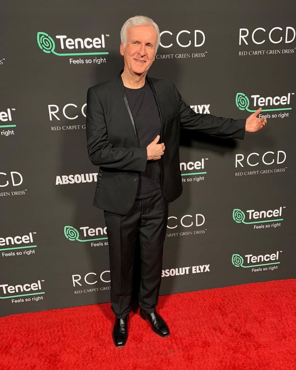 James Cameron posing for a picture