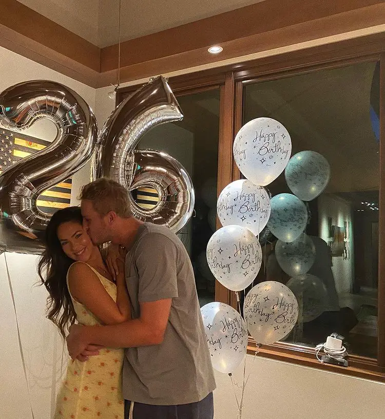 Jared Goff and his girlfriend Christen Harper during his birthday celebration.