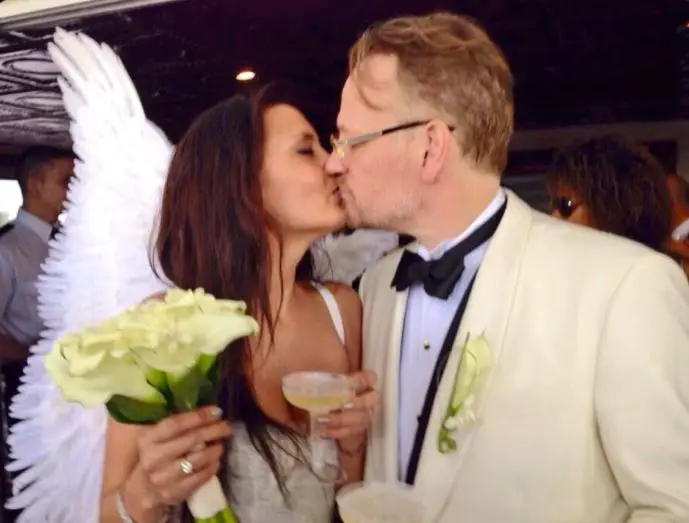 Jared Harris and Allegra Riggio during their wedding