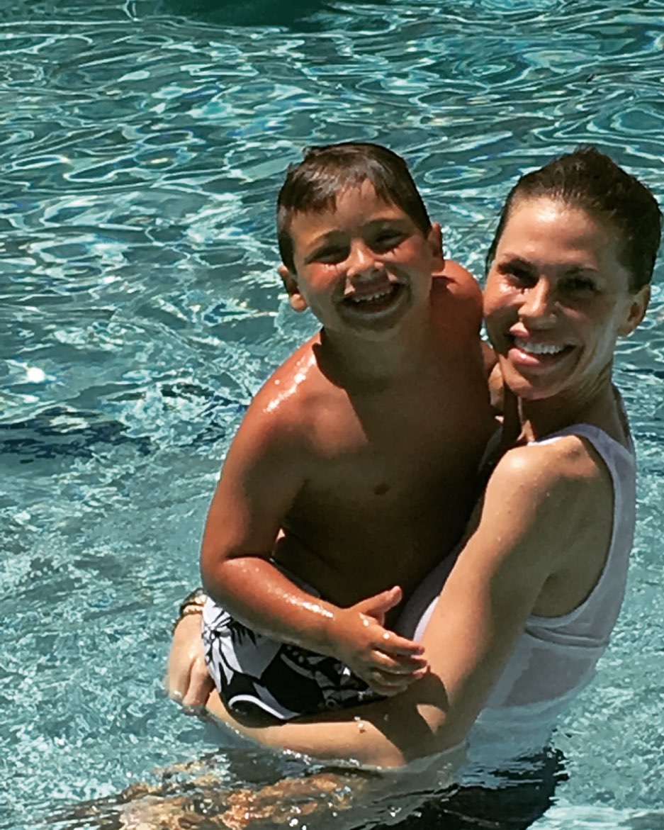 A picture of Jay Mohr's former wife Nikki Cox and their son.