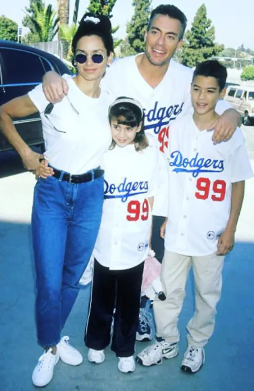 Jean-Claude Van Damme with his wife and kids
