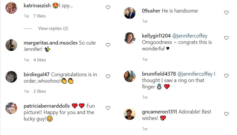 Fans Show excitement and support in Jennifer Coffey's Instagram Post
