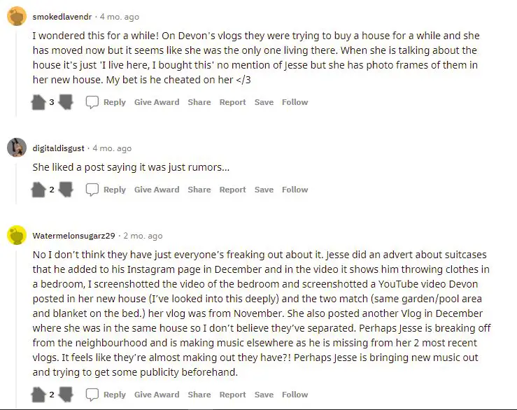 Fans discussing if Jesse Rutherford and Devon Lee Carlson are still together or broken up