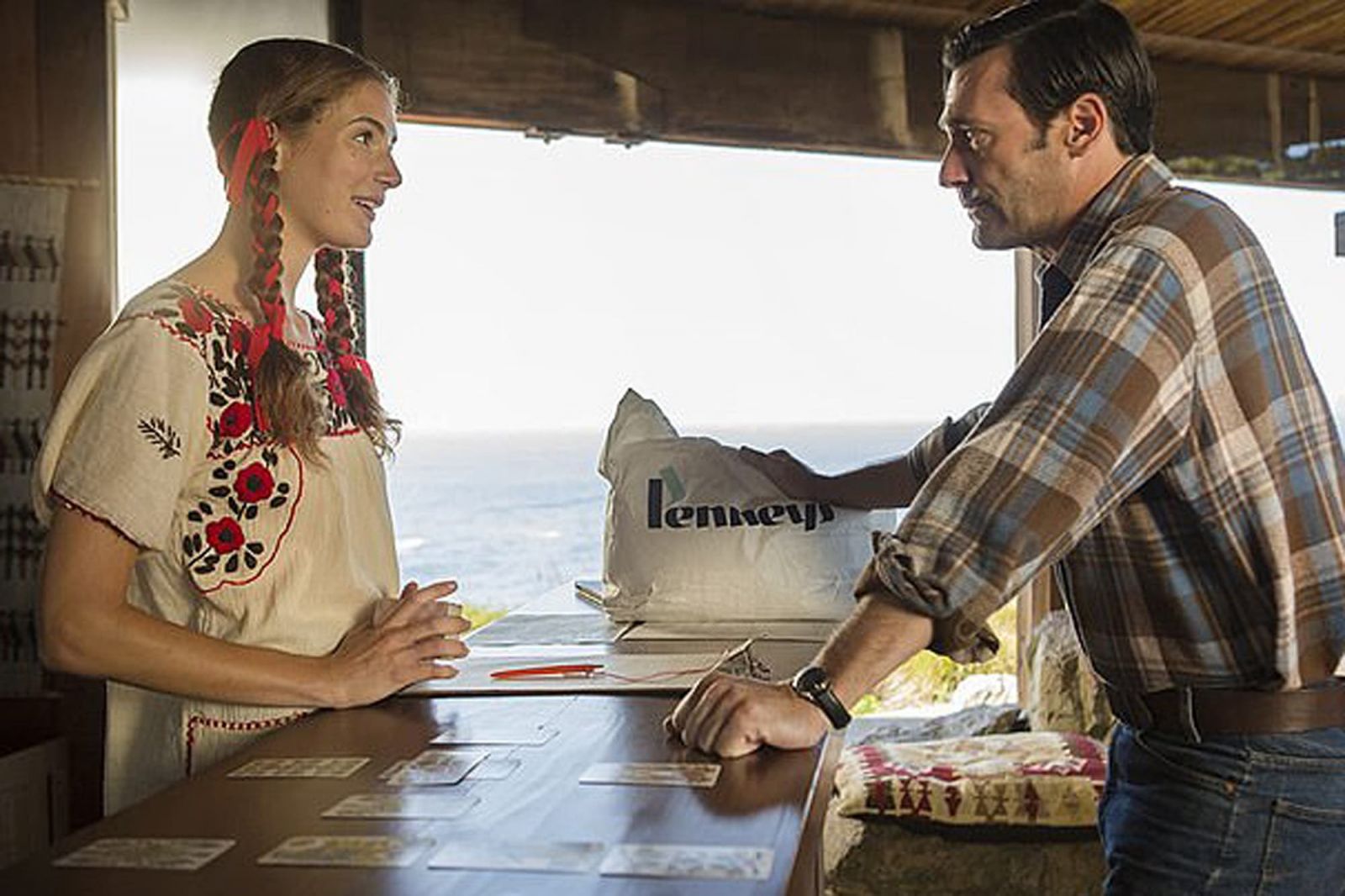 Jon Hamm with girlfriend Anna Osceola on Mad Men in 2015.