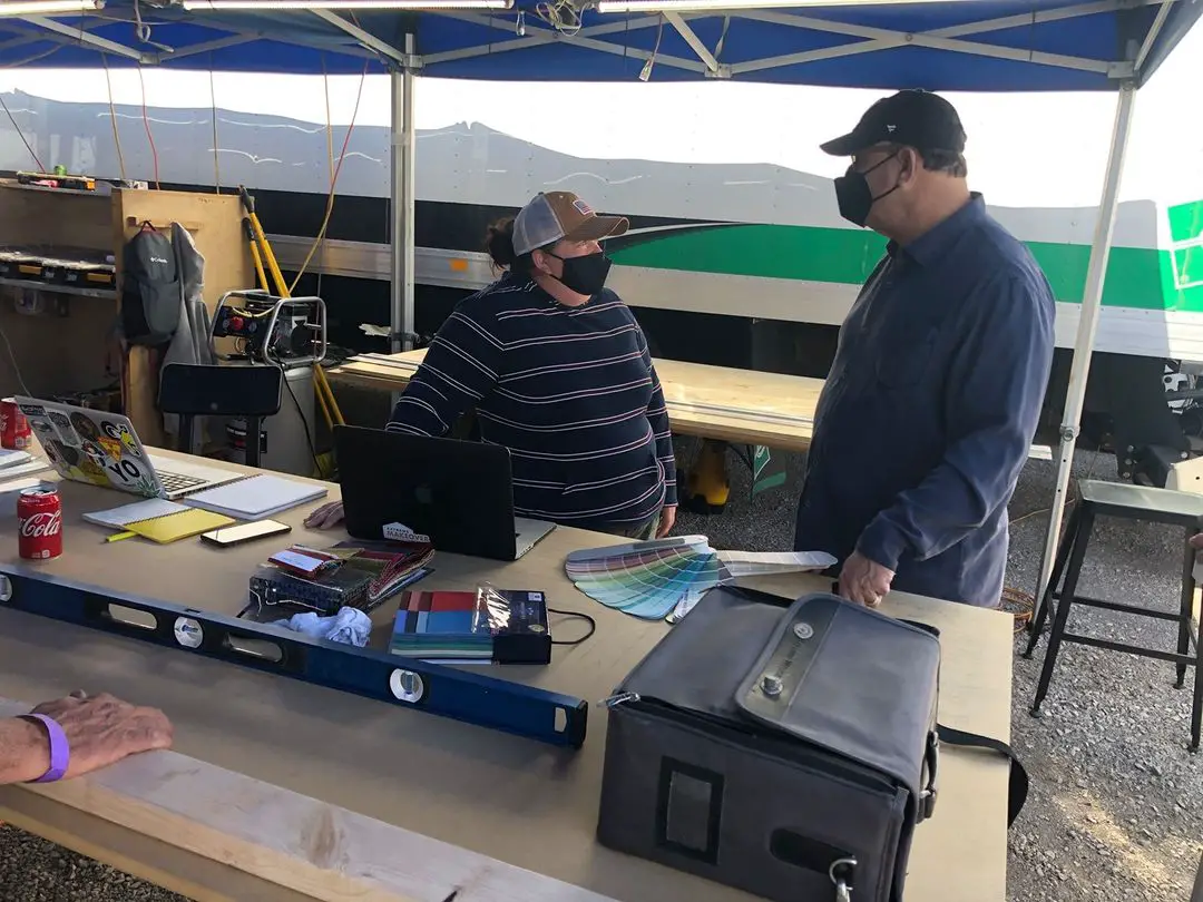 A BTS image of Jon Taffer on the set of â€˜Bar Rescue.â€™