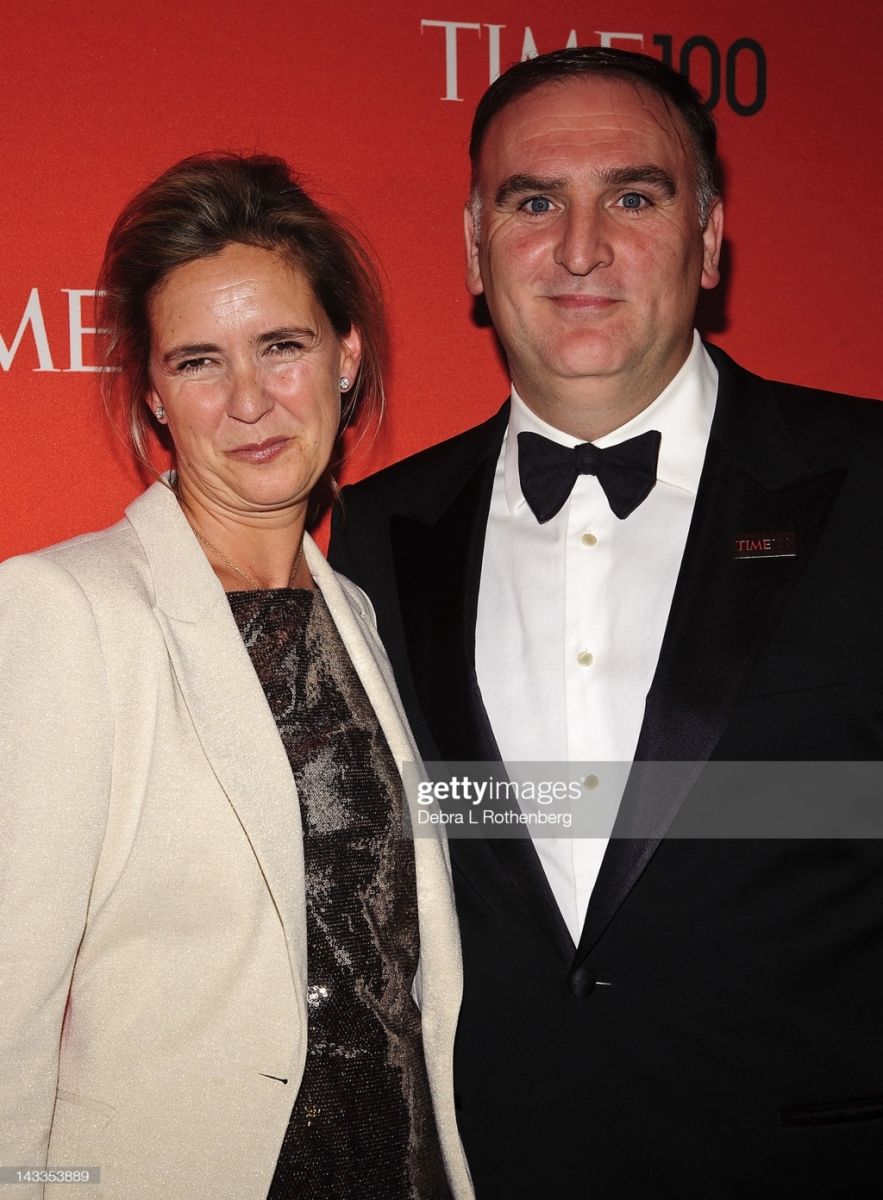 Jose Andres com sua esposa Patricia Fernandez de la Cruz