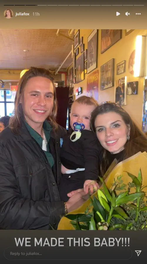 Julia Fox with ex husband Peter Artemiev and son Valentino on his birthday.