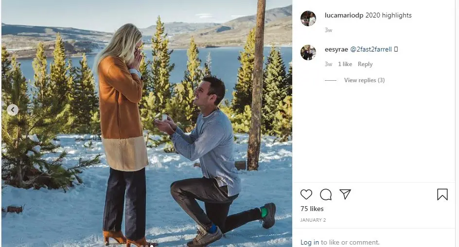 Katie George being proposed by Paolo John Prince DelPiccolo