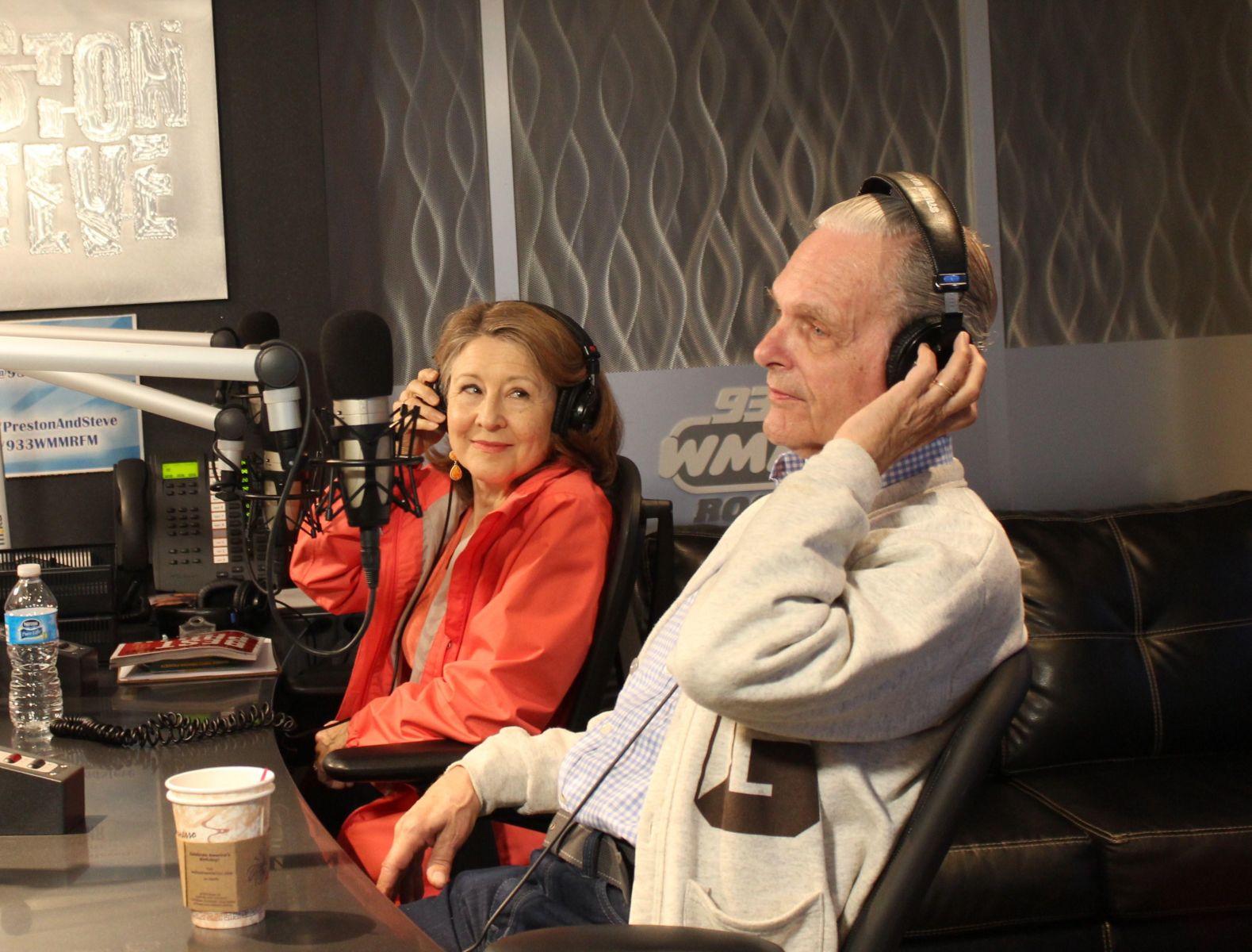 Keir Dullea with his spouse Mia Dillon on a radio show.